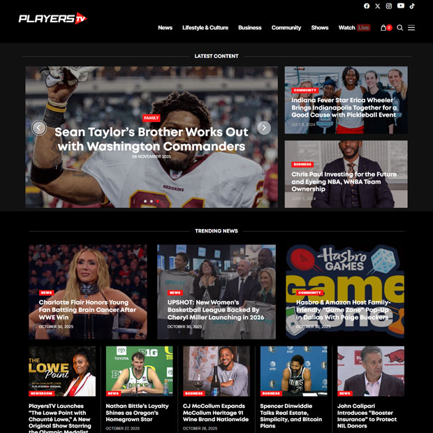 PlayersTV.com screenshot